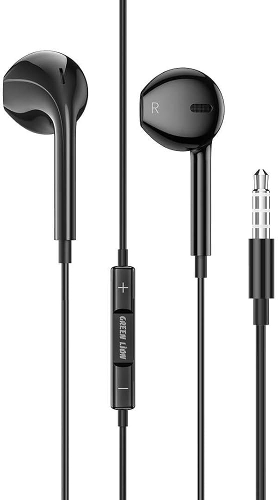 Green Lion Stereo Earphone (1.2m) Black