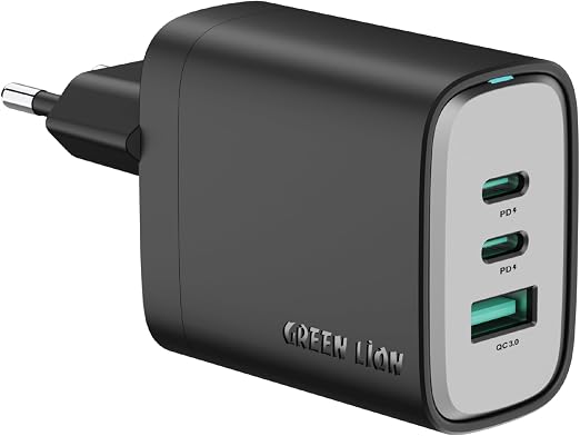 Green Lion Supra 65W EU GaN Wall Charger USB-A & 2 USB-C Ports