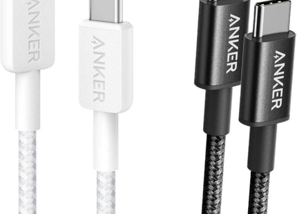 Anker 2-Pack Nylon USB C to USB C Cable 3.3ft 60W Black & White