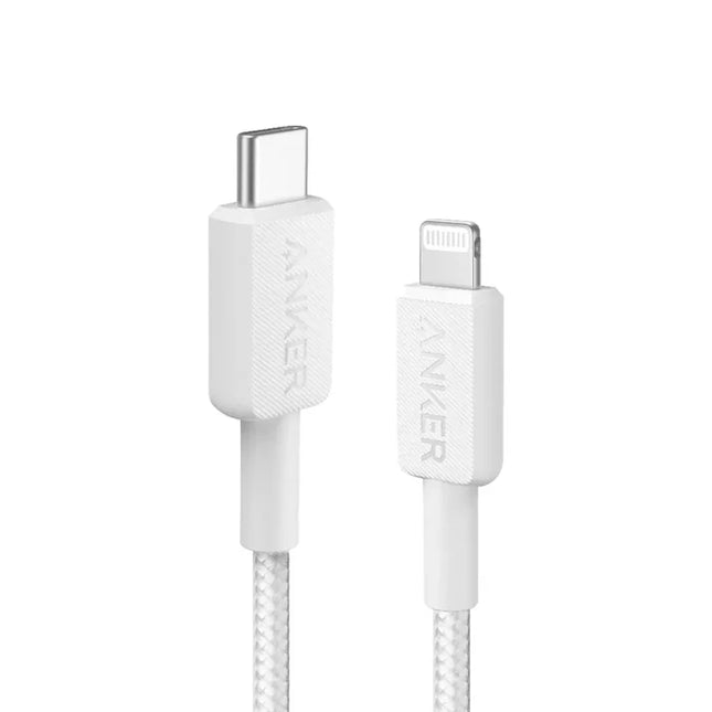 Anker 322 USB-C to Lightning Braided Cable 3ft White