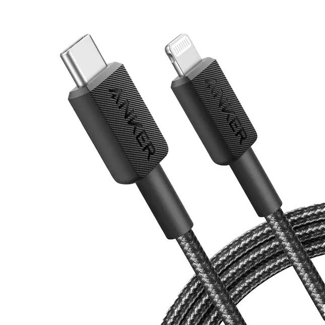 Anker 322 USB-C to Lightning Braided Cable 6ft Black