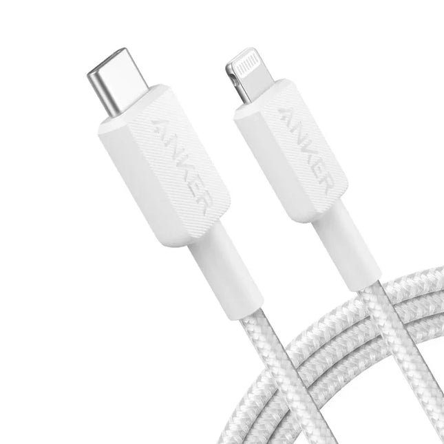 Anker 322 USB-C to Lightning Braided Cable 6ft White
