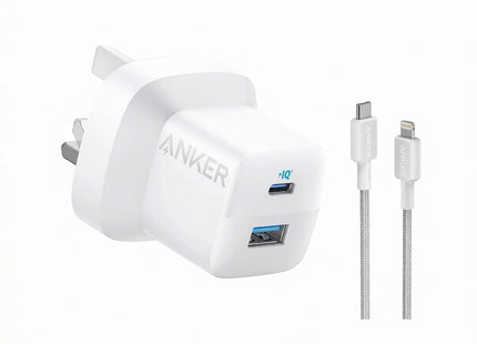 Anker 323 Charger 33W With USB-C to Lightning Cable White