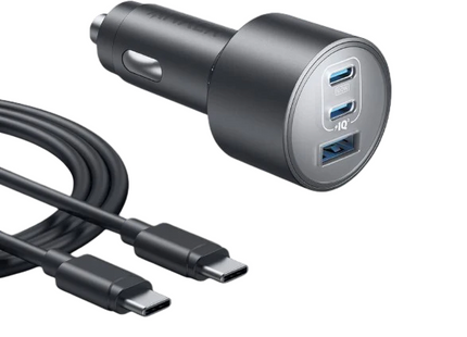 Anker Car Charger 3 Ports with USB-C to USB-C Cable 167.5W Black