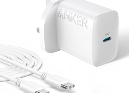 Anker Charger with USB-C to USB-C Cable 20W White