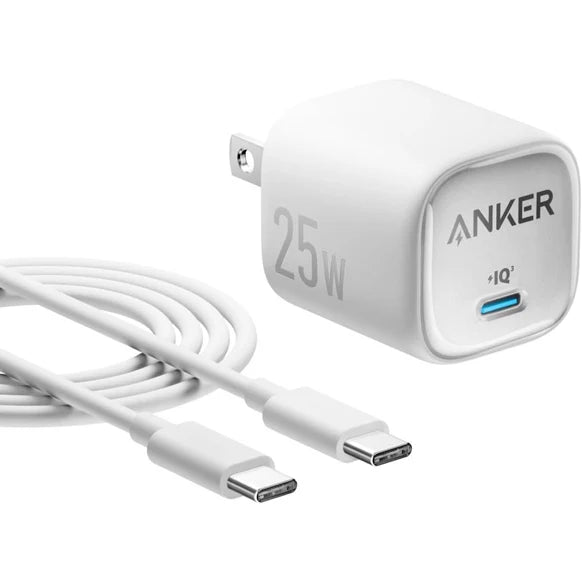 Anker Charger with USB-C to USB-C Cable 25W White