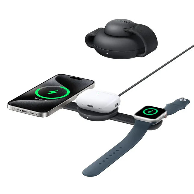 Anker MagGo Foldable Wireless Charger 3-in-1 15W Black