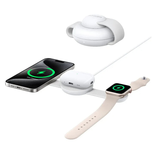 Anker MagGo Foldable Wireless Charger 3-in-1 15W White