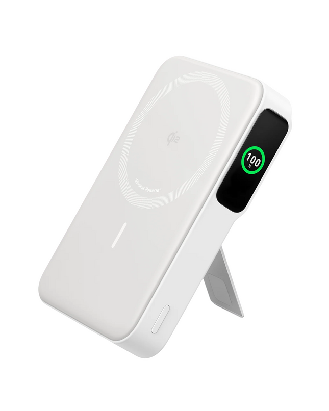 Anker MagGo Power Bank 10000mAh Built-in Stand and Smart Display White