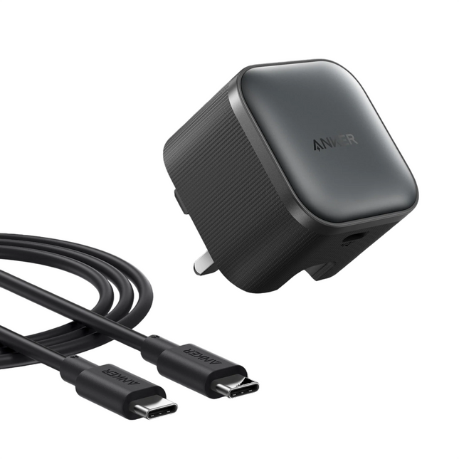 Anker Nano Charger with USB-C to USB-C Cable 45W Black