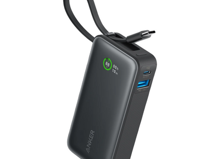 Anker Nano Power Bank 10000mAh with Built-In USB-C Cable 30W Black