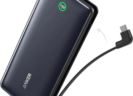 Anker Nano Power Bank 20000mAh with Built-in USB-C Cable 30W Black