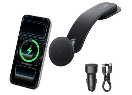 Anker Nano Wireless Car Charger with Magnetic Detachable Pad Black