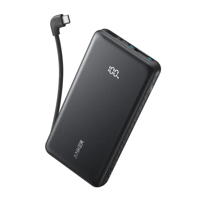 Anker Power Bank 10000mAh with Built-in USB-C Cable 22.5W Black