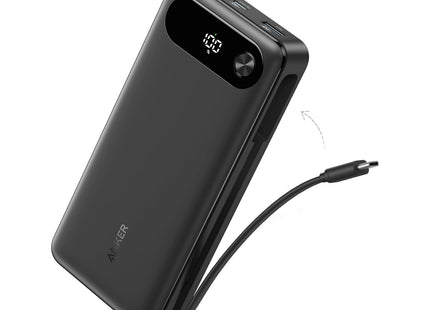 Anker Power Bank 20000mAh with Built-In USB-C Cable 87W Black