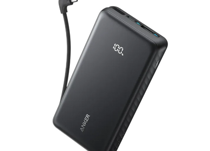 Anker Power Bank 20000mAh with Built-in USB-C Cable 22.5W Black