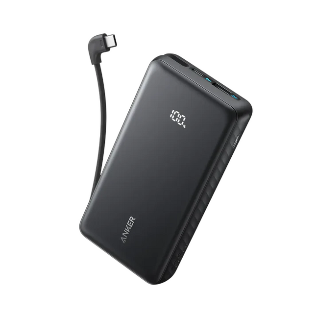 Anker Power Bank 20000mAh with Built-in USB-C Cable 22.5W Black