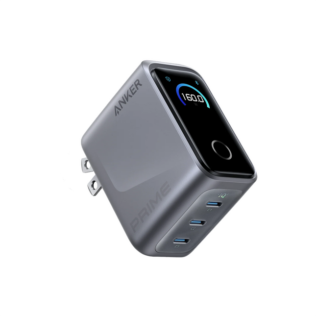 Anker Prime GaN Charger Smart Display 160W Gray