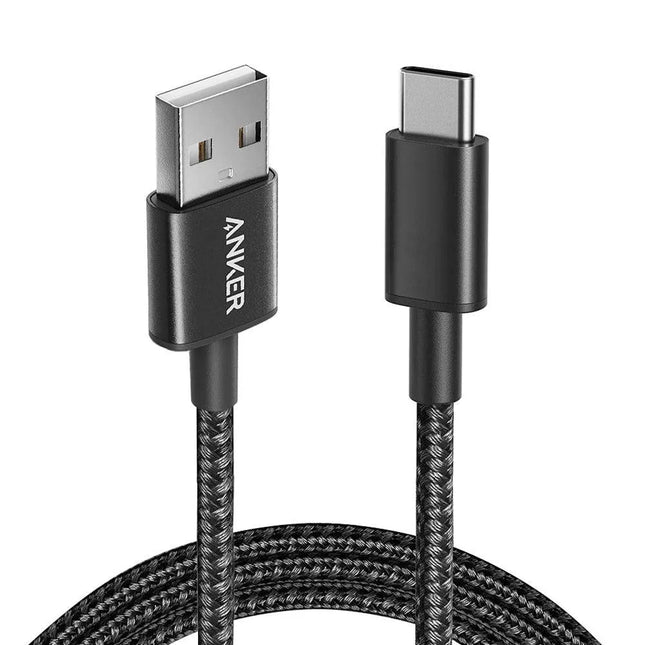 Anker Nylon USB-A to USB-C 2.0 Cable 6ft Black