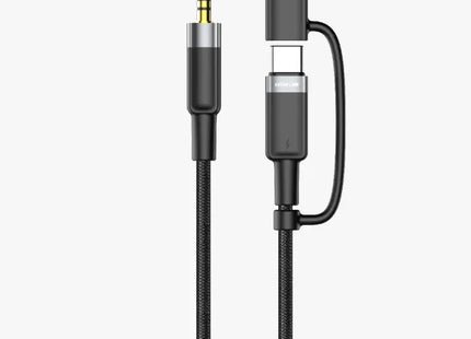 Green Lion 2 IN 1 AUDIO CABLE 1M USB-C , LIGHTNING TO 3.5 MM AUX