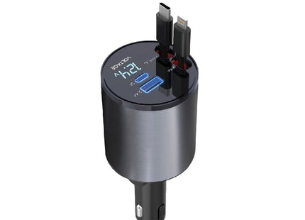 Green Lion 4 In 1 Car Charger With Retractable Cable