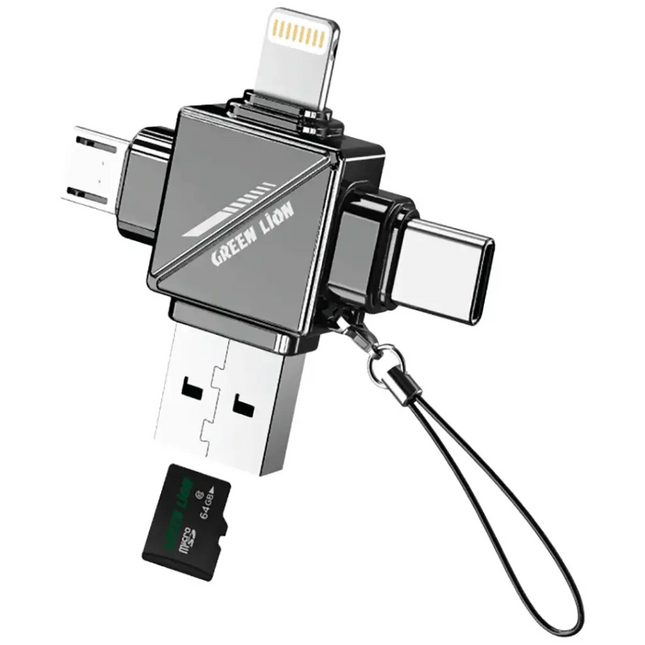 Green Lion 4 in1 TF Card Reader - Micro SD Cards