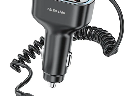 Green Lion 90W Car Charger Dual PD , Built in USB-C Cable PD 45W