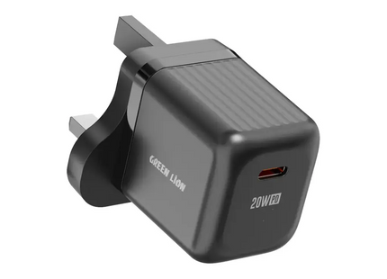 Green Lion Ultra Compact GaN Wall Charger UK Pin USB-C PD 20W