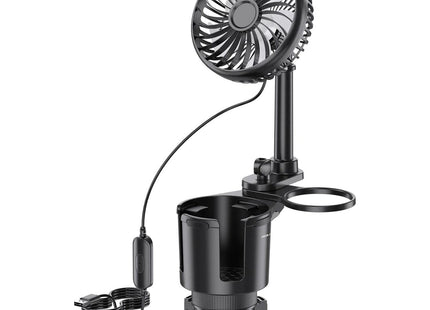 Green Lion Drive Fan Duo 2-in-1 Cup Holder with Car Fan