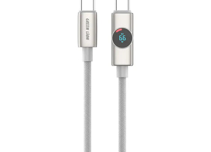 Green Lion Volt Display Nylon Braided 1M Cable USB-C to USB-C PD 100W