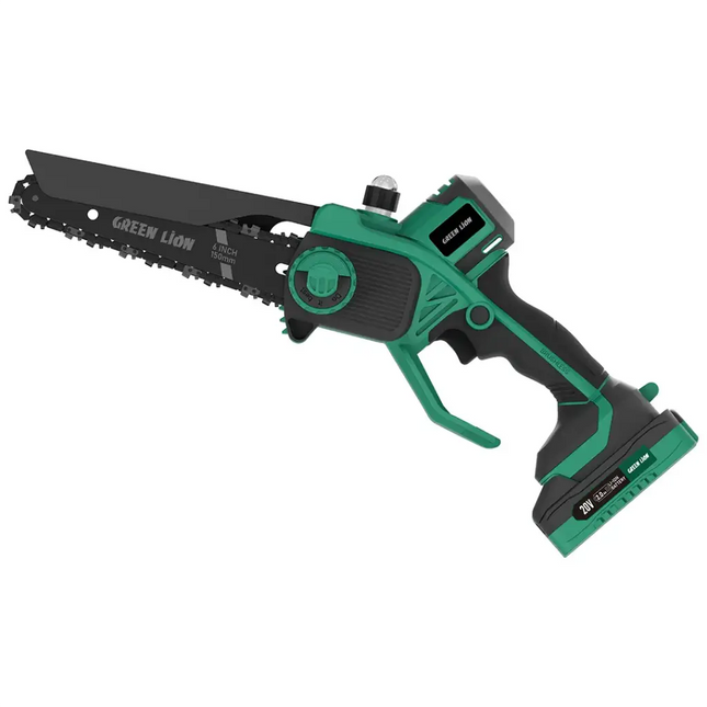 Green Lion GES-6 Cordless Electric Chainsaw 6'' Bar 20V 2.0Ah Battery