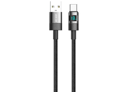 Green Lion LED Display Braided 1M Cable USB-A to Lightning 12W