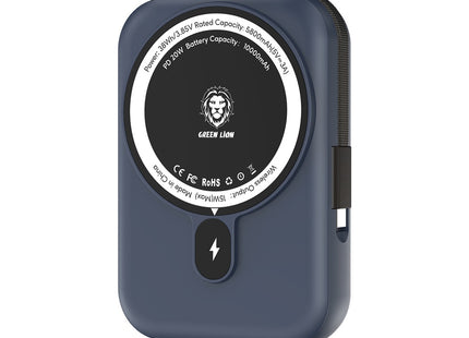 Green Lion 10000mAh Monaco MagSafe Power Bank Blue Titanium