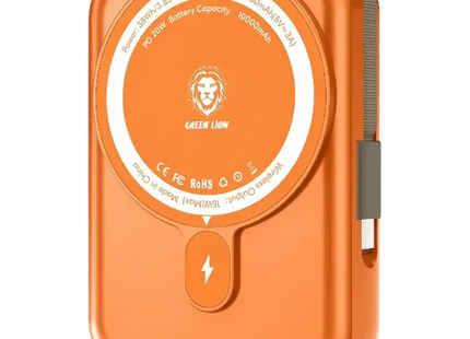 Green Lion 10000mAh Monaco MagSafe Power Bank Orange