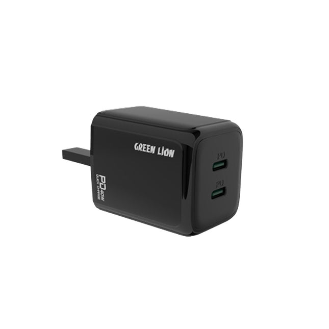 Green Lion 40W Dual PD Wall Charger With USB-C To USB-C Cable 1M UK