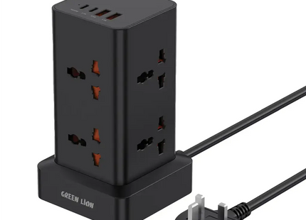 Green Lion Power Tower Multi-Port Power Strip 2500W 2M Cable