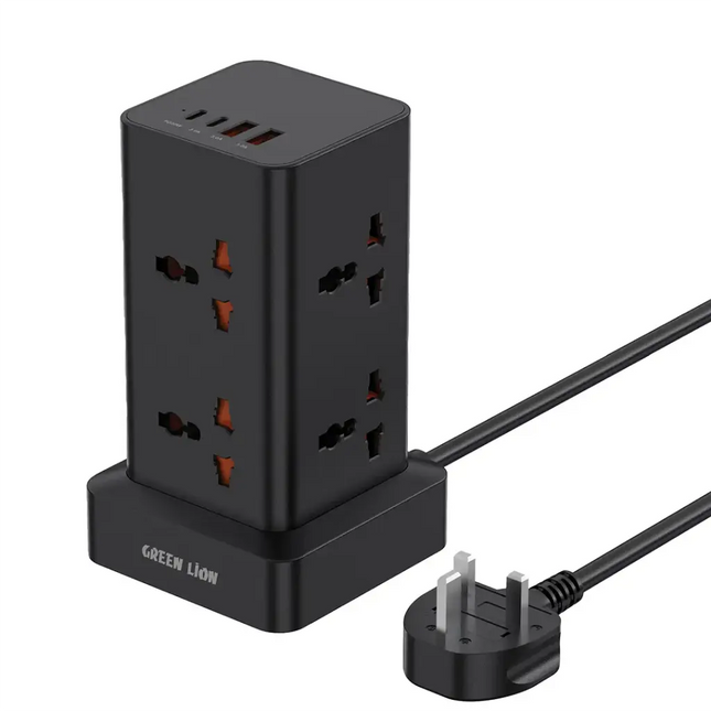 Green Lion Power Tower Multi-Port Power Strip 2500W 2M Cable