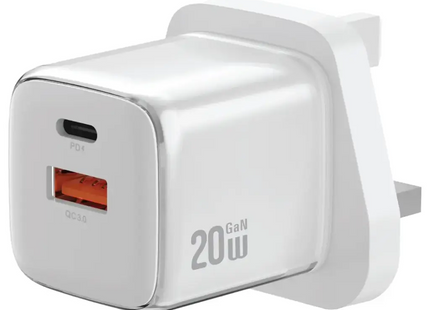 Green Lion Reva Dual Port Wall Charger PD+QC 20W WHite