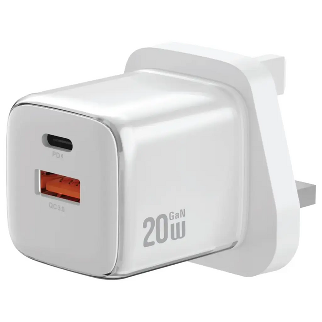 Green Lion Reva Dual Port Wall Charger PD+QC 20W WHite