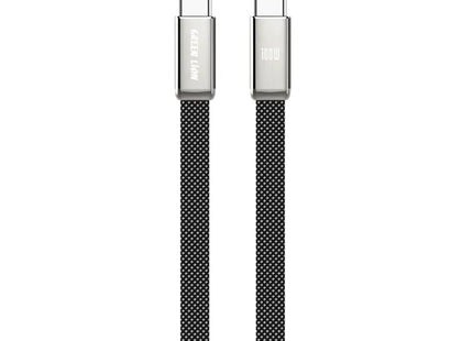 Green Lion Ultra-Thin Braided 1M Cable USB-C To USB-C 100W Black