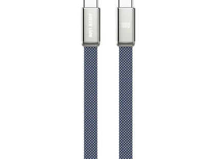 Green Lion Ultra-Thin Braided 1M Cable USB-C To USB-C 100W Blue