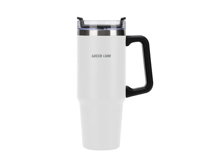 Green Lion Vacuum Travel Mug White