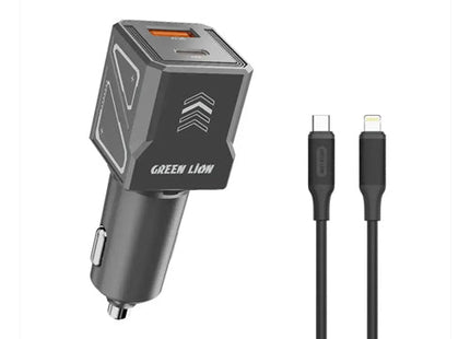 Green Lion Dual Volt Car Charger PD+QC 60W C to L 1m Cable