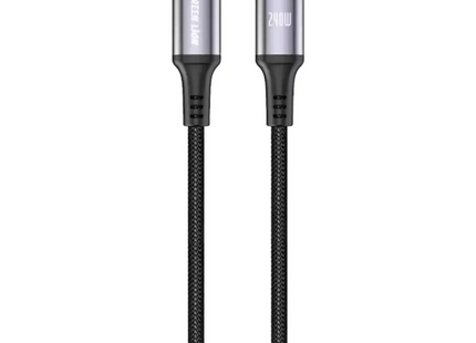 Green Lion 240W USB-C to USB-C Ultra-Fast Charging 1m Braided Cable Black