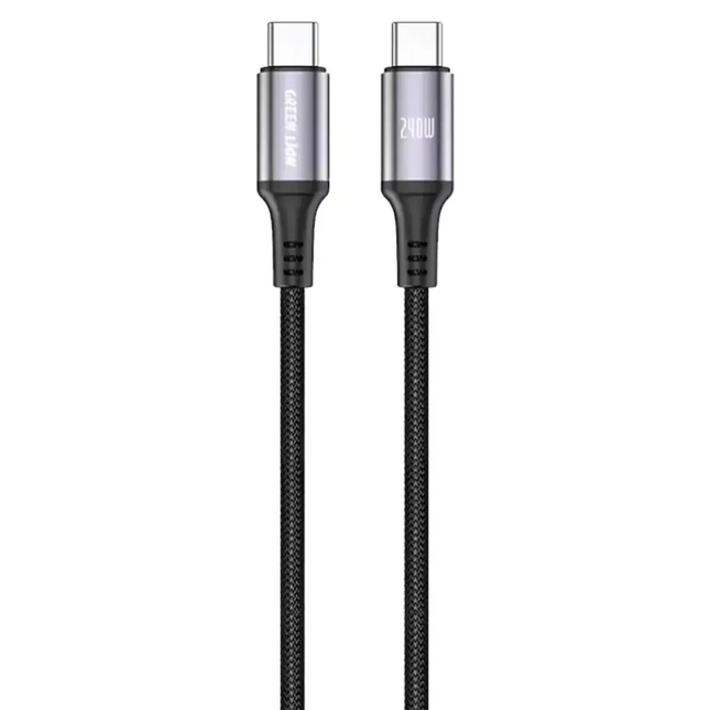 Green Lion 240W USB-C to USB-C Ultra-Fast Charging 1m Braided Cable Black