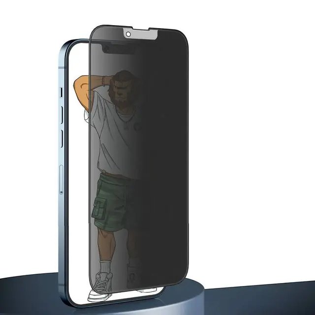 Green Lion 3D Silicone AG/Matte Privacy Glass Screen Protector for iPhone 13 Pro