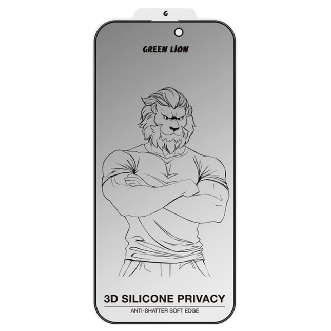 Green Lion 3D Silicone Plus Privacy Screen Protector for iPhone 15 Pro