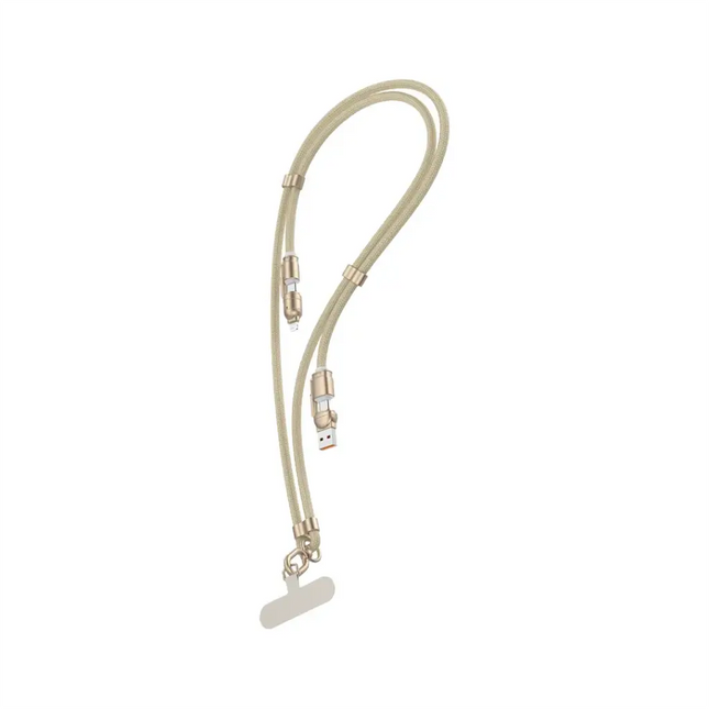 Green Lion 4 in 1 Braided Lanyard Cable 1.5m Beige