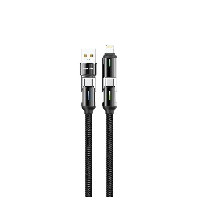 Green Lion 4 in 1 LED Braided Cable 60W Black