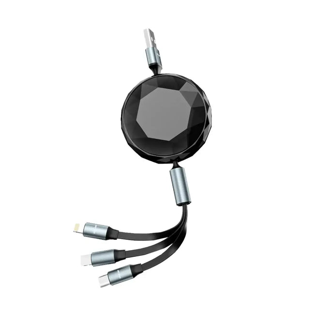 Green Lion 5 in 1 Diamond Retractable Cable Black